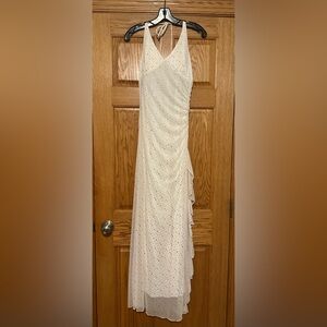 Elegant Long Cream Prom Dress